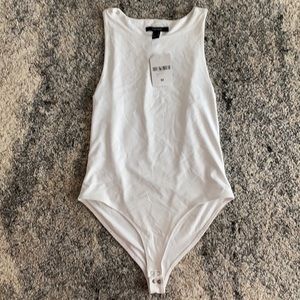 White Sleeveless Bodysuit Tank - , M